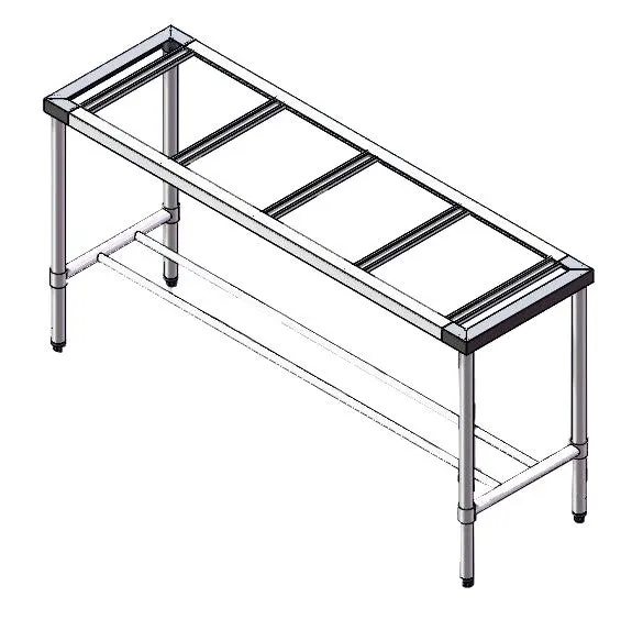 Modular Systems S/s Legs With Double Centre Brace - 500mm Deep 1200-5-WB-S