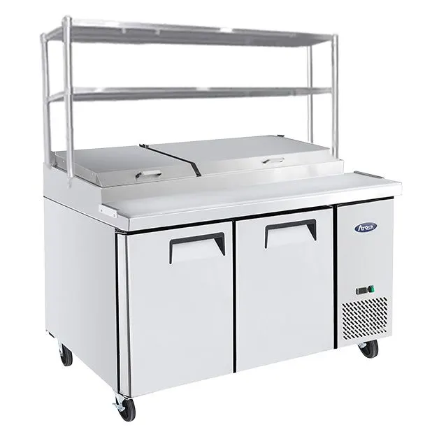 Atosa 2-Door Pizza Prep Table Fridge - MPF8202OS