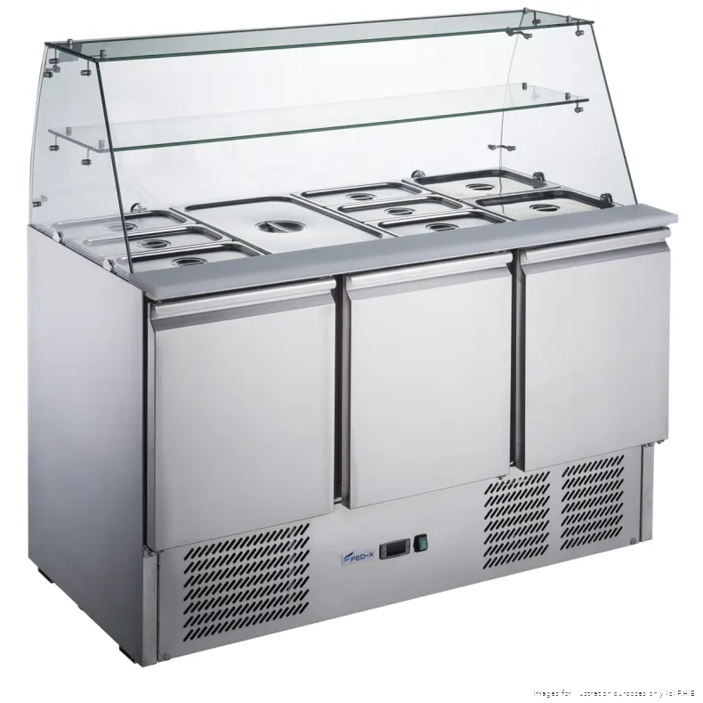 Ex-Display FED-X Three Door Salad Prep Fridge with Glass Top - XS903GC-QLD374