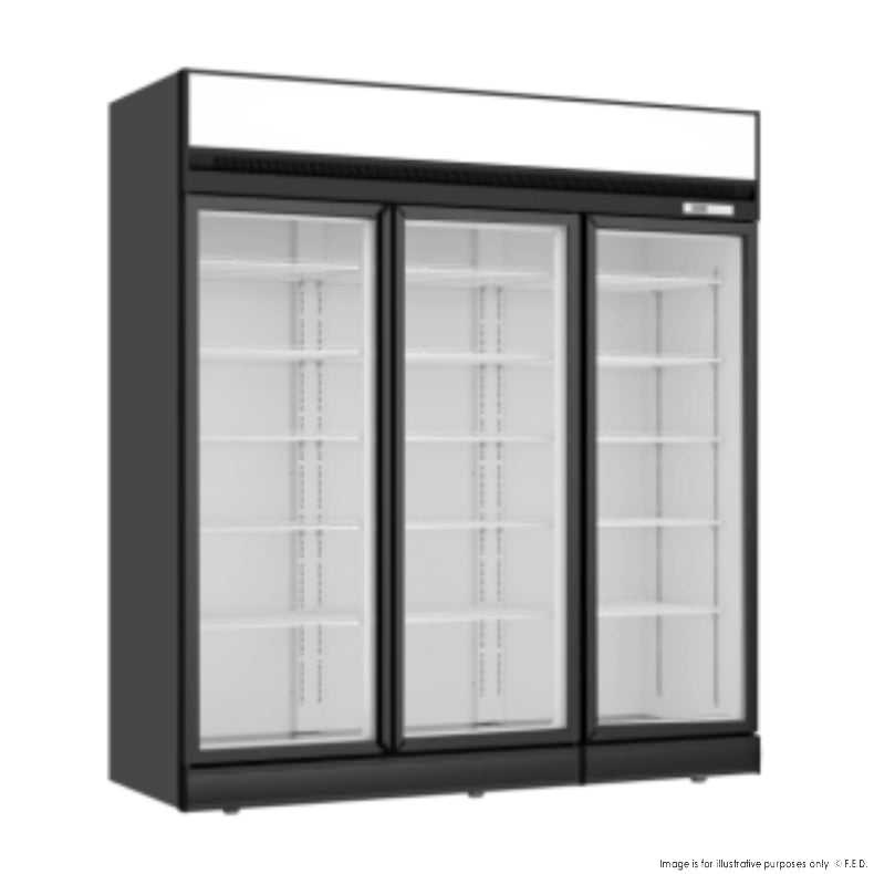 Ex-Display Thermaster Black Upright Three Glass Door Freezer - LG-1563DF-NSW2183