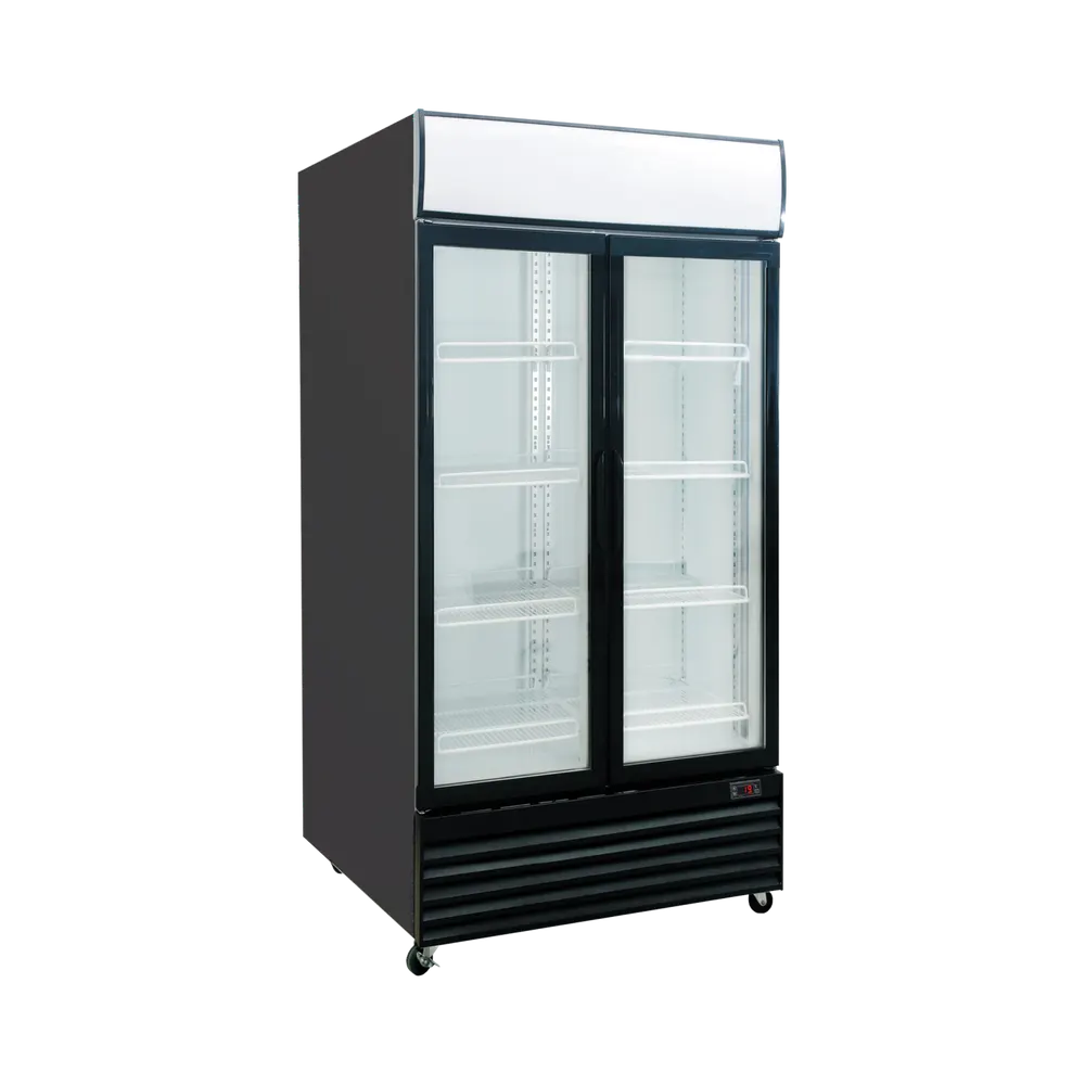 Exquisite Two Glass Doors Upright Display Refrigerators – Black - DC1000PB