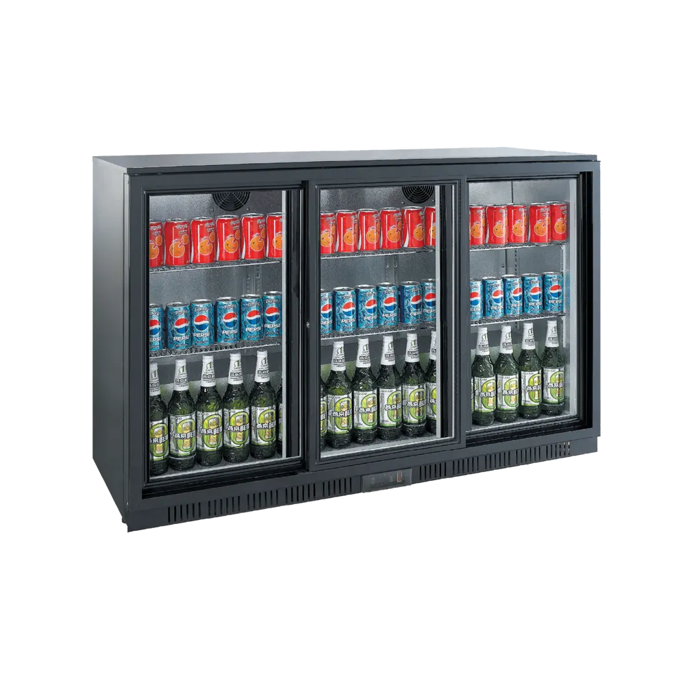 Exquisite Three Sliding Doors Backbar Display Fridge - Low Height - UBC330SL