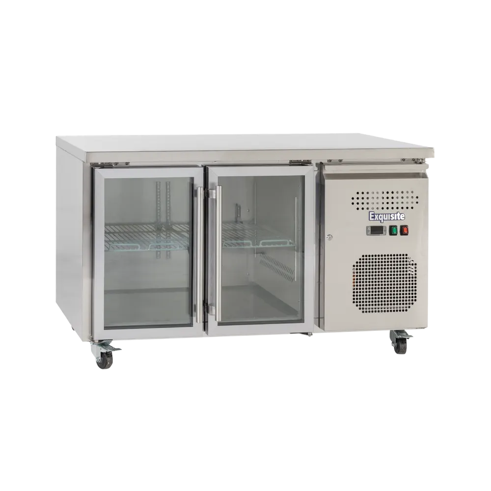 Exquisite Two Glass Door Underbench Fridge - USC260G