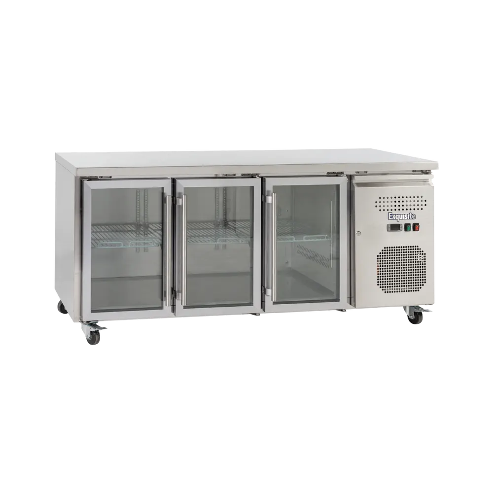 Exquisite Three Glass Door Underbench Fridge - USC400G