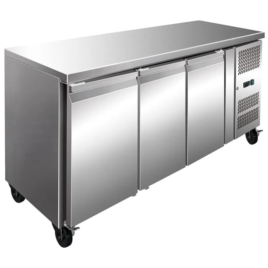 FED S/S Three Door Bench Fridge 386L - FE3100TN