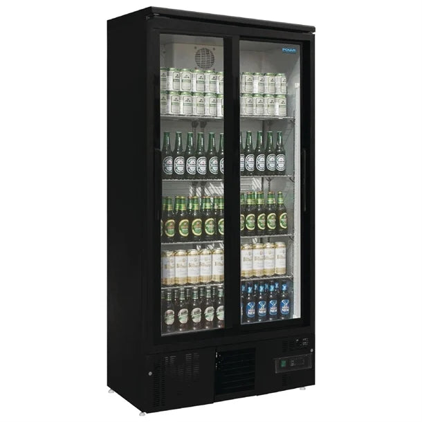 Polar G-Series Upright Back Bar Cooler with Double Sliding Doors 490Ltr GJ448-A