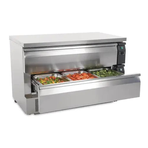 Polar U-Series 2 Drawer Counter Fridge Freezer 6xGN DA997-A