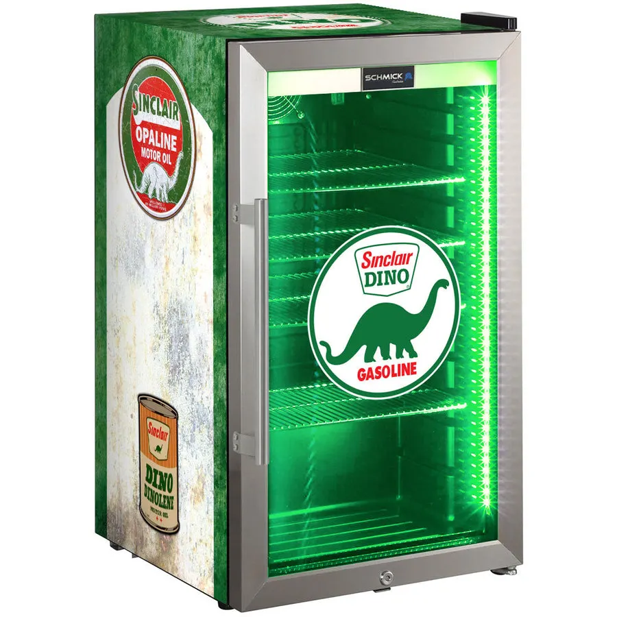 Schmick Dino Schmick Vintage Fuel Pump Triple Glazed Alfresco Bar Fridge With LED Strip Lights - Model SC88-FP-DINO