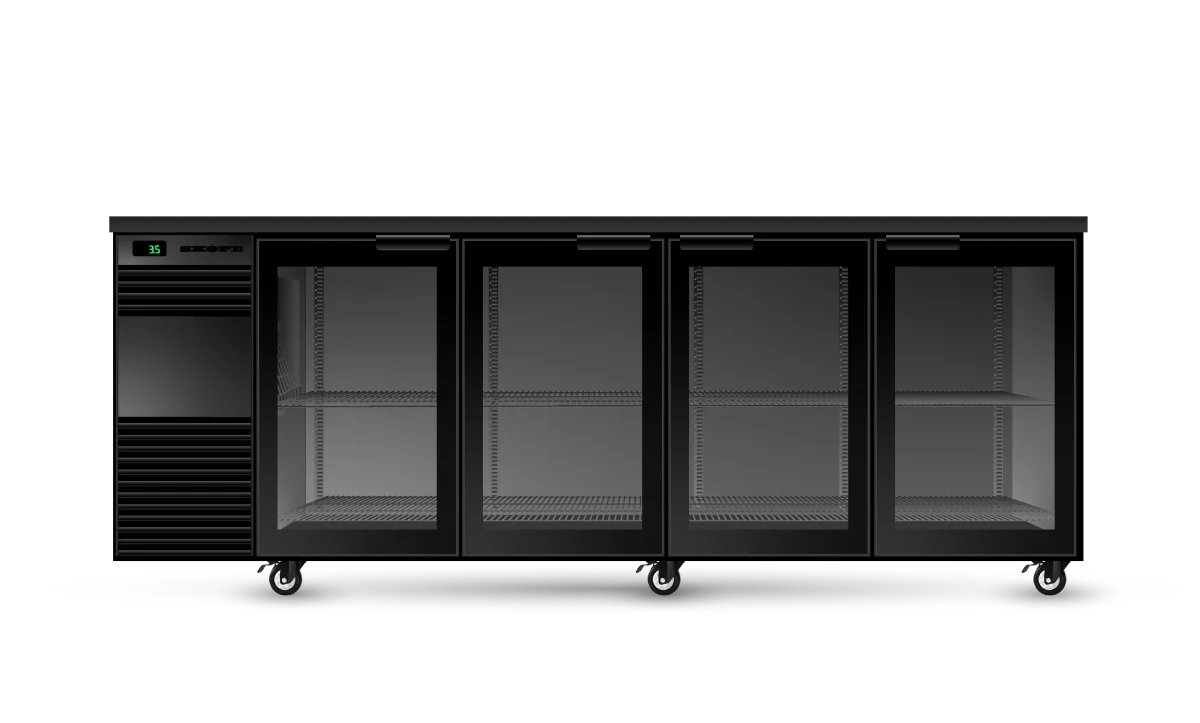 Skope BackBar 4 Glass Swing Door Fridge - BB.4.GSW