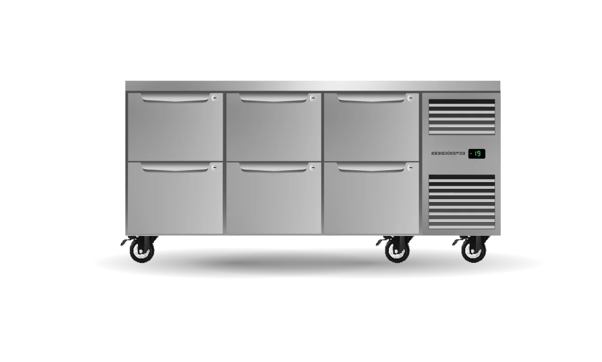 Skope ProSpec 6 Drawer, 3 Bay, Underbench GN1/1 Right Hand Freezer - PG11.UBF.3.D6.RH