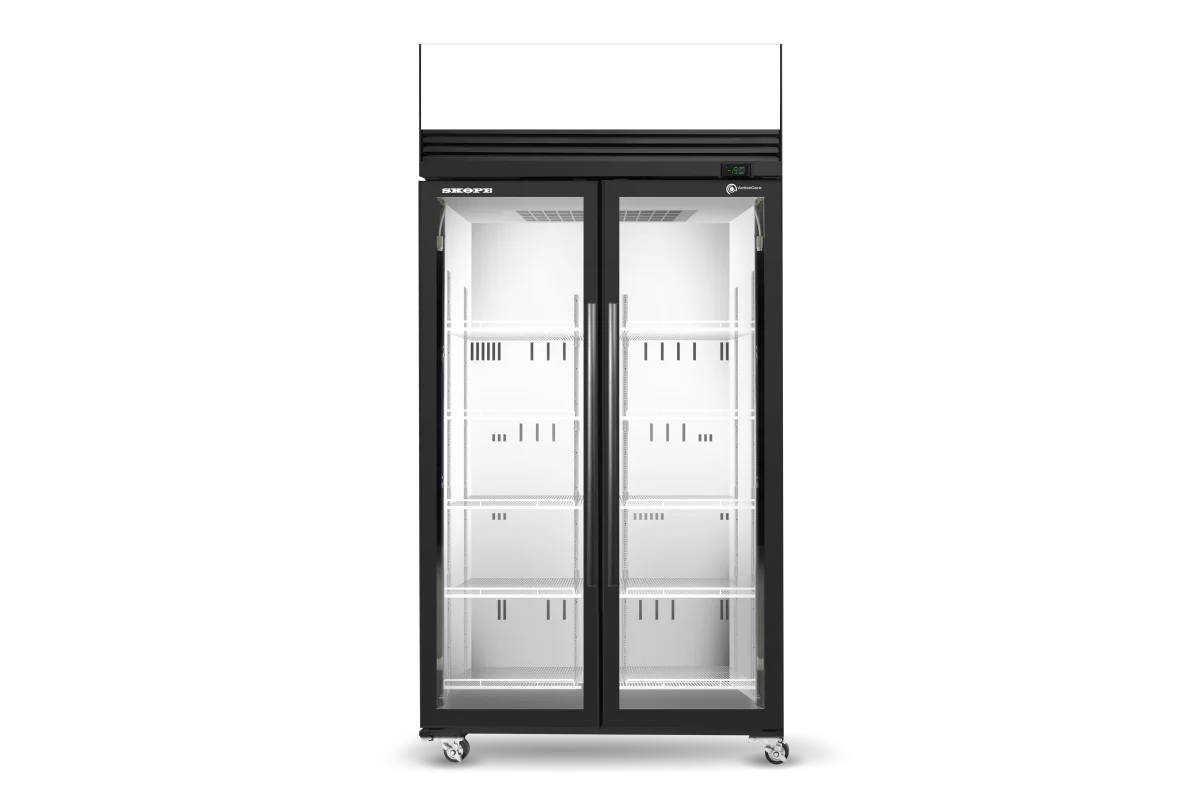 Skope ActiveCore 2 Glass Door Upright Display or Storage Freezer, Lit Sign - SKFT1000N-AC