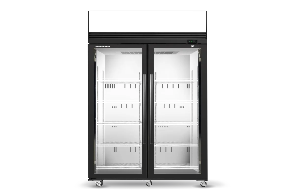 Skope ActiveCore 2 Glass Door Upright Display or Storage Freezer, Lit Sign - SKFT1300N-AC