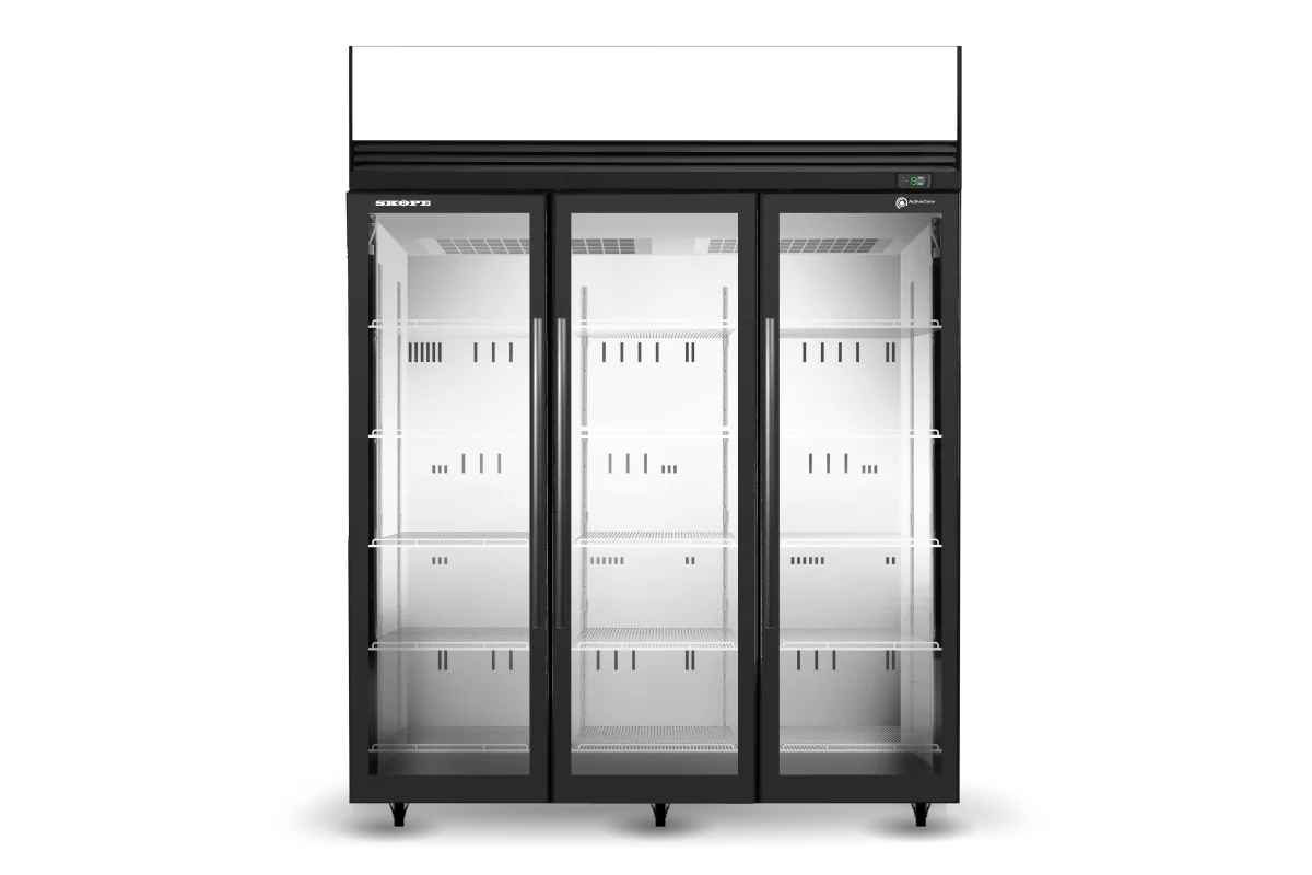 Skope ActiveCore 3 Glass Door Upright Display or Storage Freezer, Lit Sign - SKFT1500N-AC