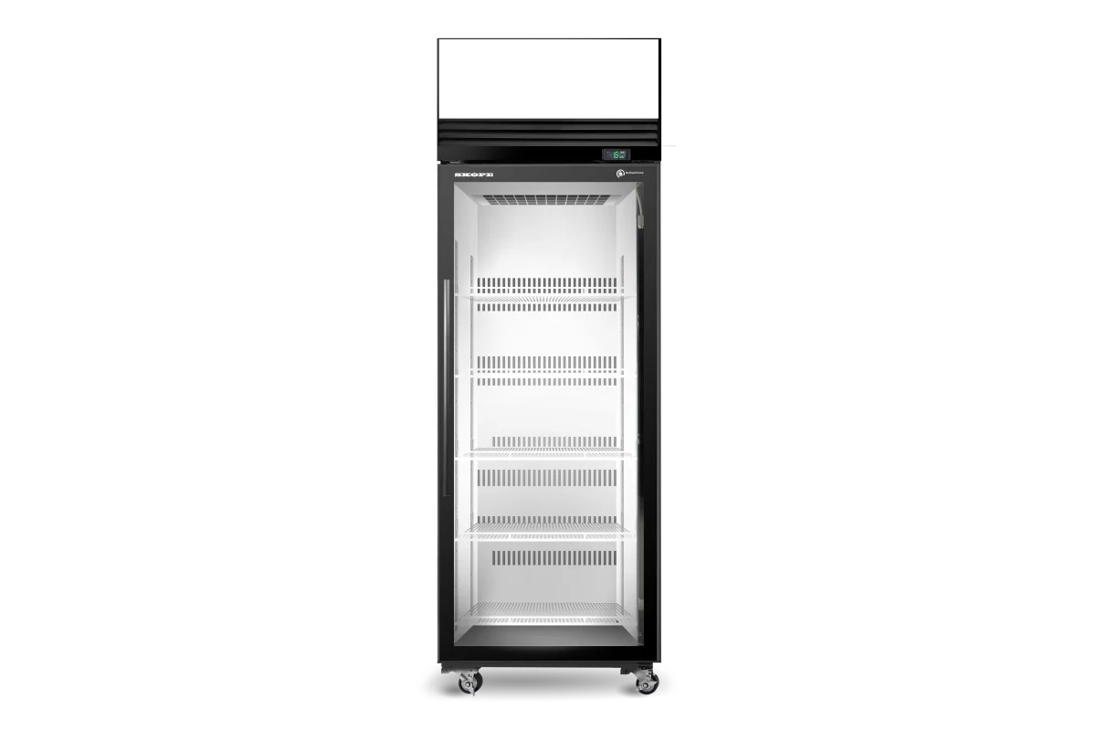 Skope ActiveCore 1 Glass Door Upright Display or Storage Freezer, Lit Sign - SKFT650N-AC