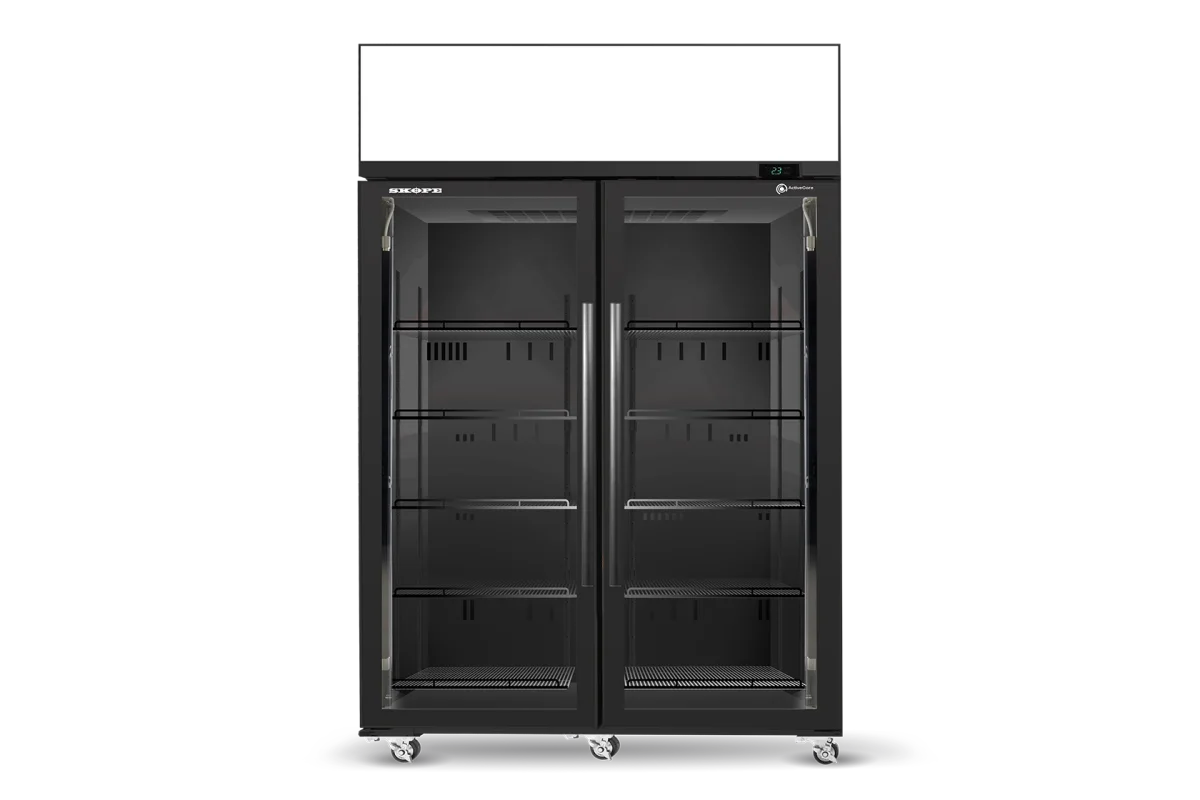 Skope ActiveCore 2 Glass Door Display or Storage Fridge, Lit Sign - SKT1300N-AC