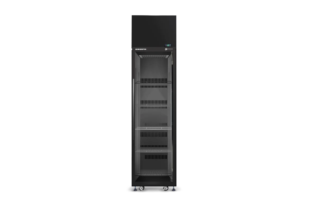 Skope ActiveCore 1 Glass Swing Door Upright Fridge with Unlit Sign - SKT500N-A