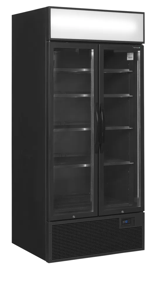 Tefcold FSC891H Black - Black 2-door display cooler with canopy