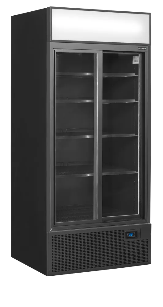 Tefcold FSC891S Black - Black 2-door display cooler with canopy