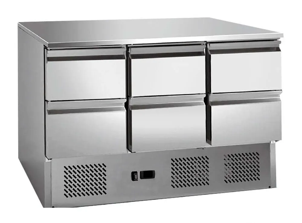 Thermaster 6 drawers S/S benchtop fridge Litre: 368 - GNS1300-6D