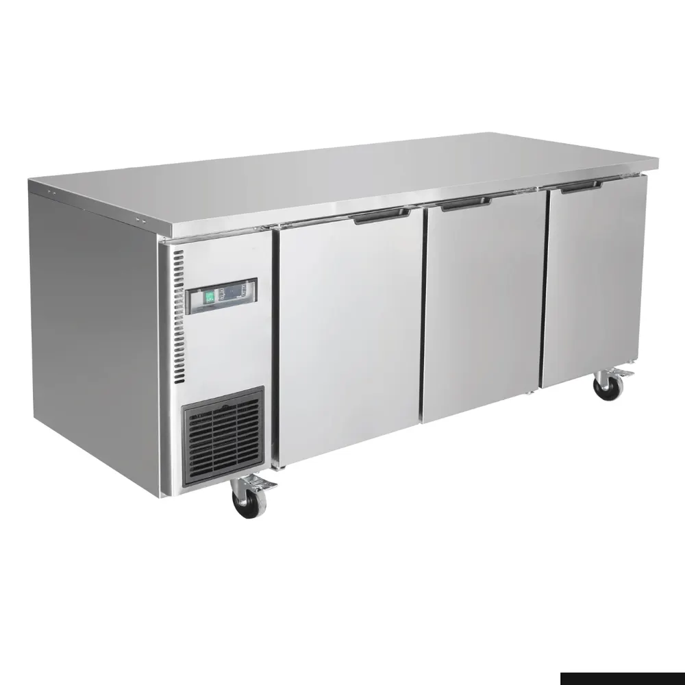Thermaster Stainless Steel Triple Door Workbench Fridge - TS1800TN-3D